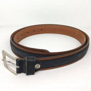 GP & Max Black Brown Leather Belt Made in Italy Size 46-47